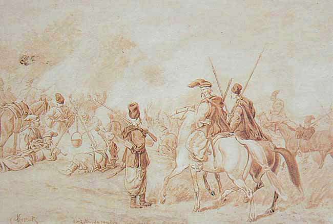 Juliusz Kossak, Obóz hajdamaków (1874). Domena publiczna, Wikimedia Commons.