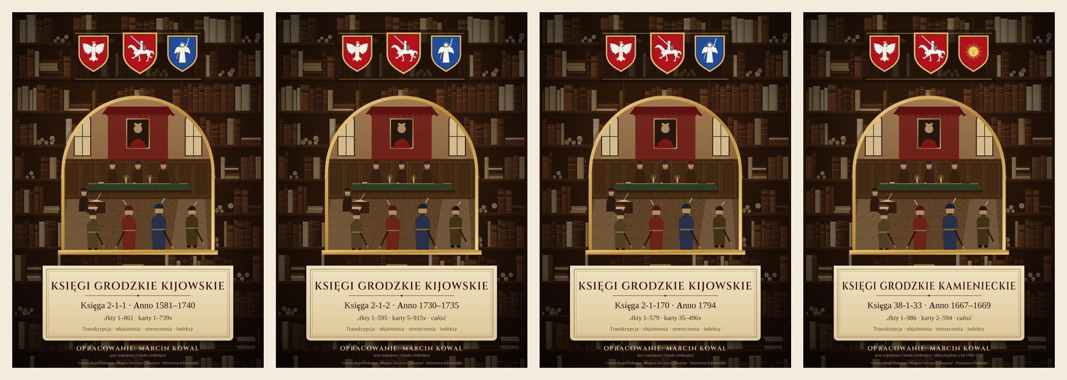 Okładki czterech nowych ksiąg