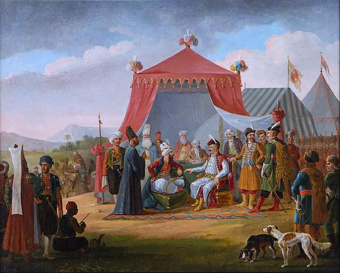 January Suchodolski, Marszałek konfederacji barskiej Michał Hieronim Krasiński przyjmuje dygnitarza tureckiego (przed 1875). Domena publiczna, Wikimedia Commons.